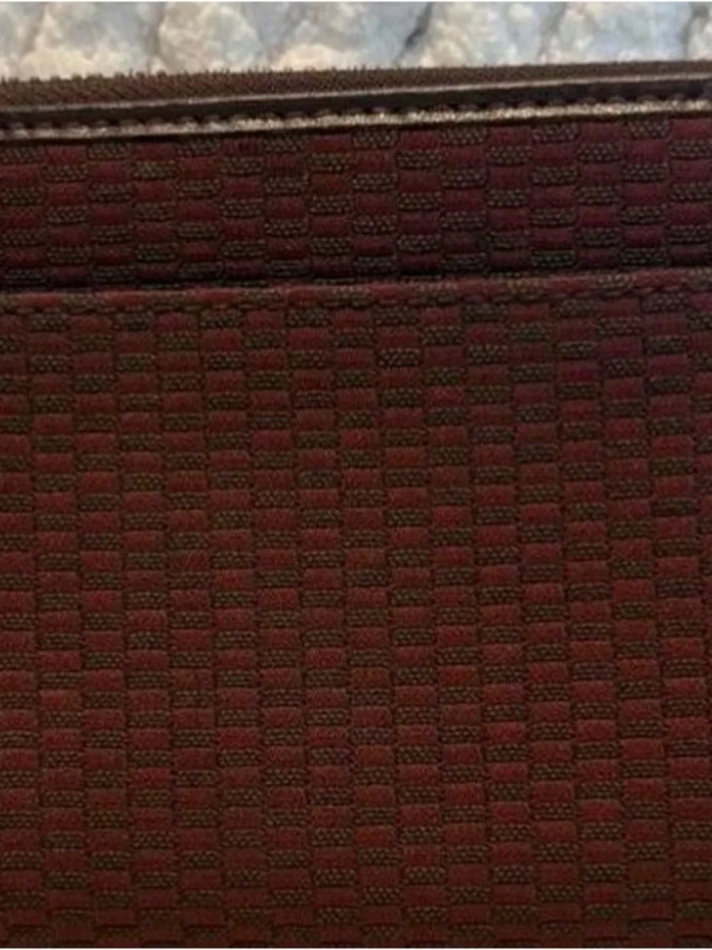 Coach Woven Zip Pouch in Burgundy with Silver Hardware